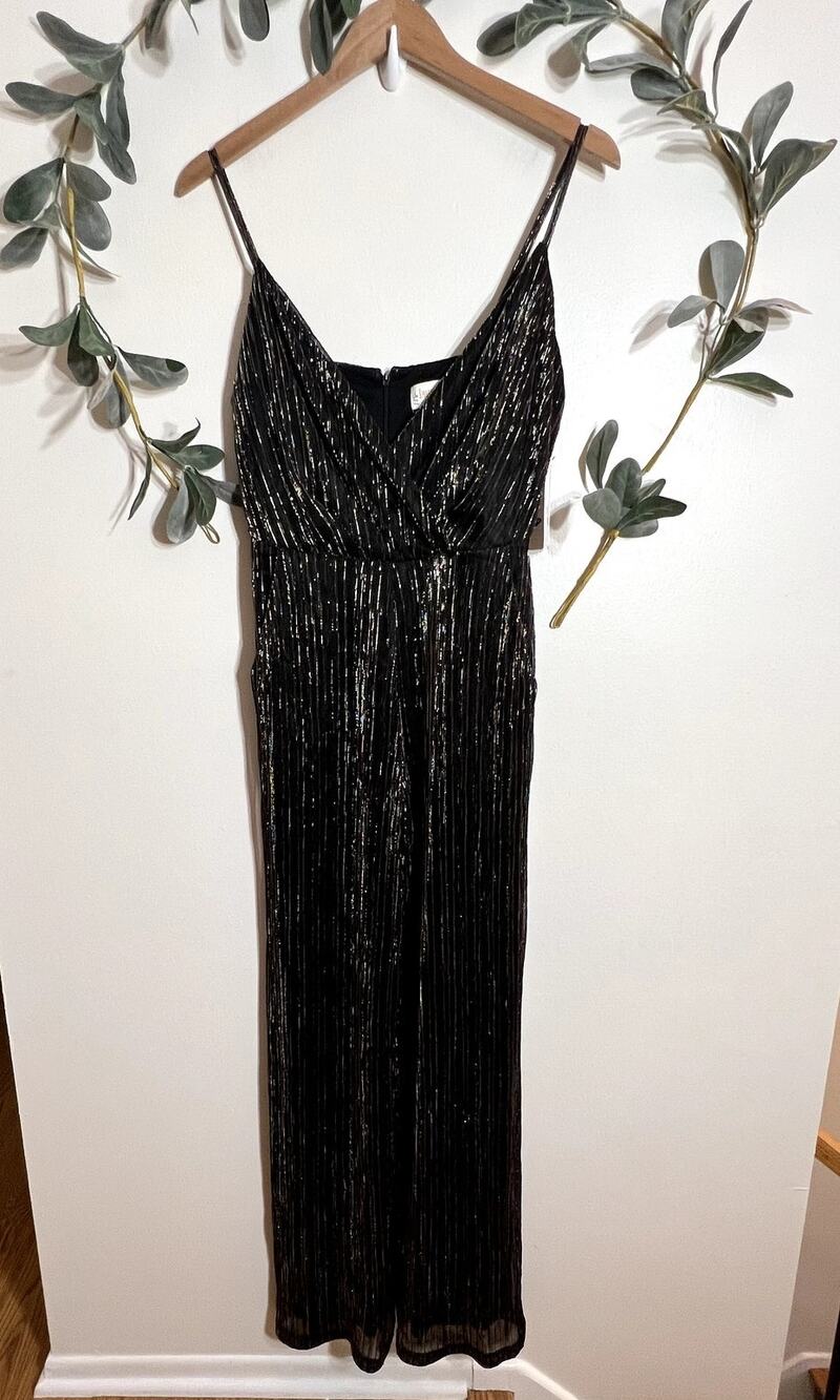 NWT Black Sparkle Tank Jumpsuit LAST CALL